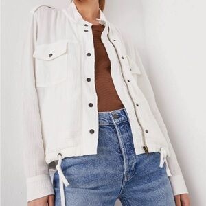 Rails summer jacket,bright white,crinkled fabric women’s M, excellent condition.